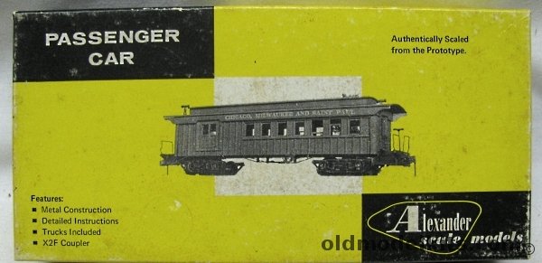 Alexander HO 1800s Style Monitor Top Passenger Coach - Pennsylvania / Central Pacific / Virginia & Truckee / Chicago Milwaukee & Saint Paul / Baltimore & Ohio R.R. Company / Colorado Midland, CP-410 plastic model kit